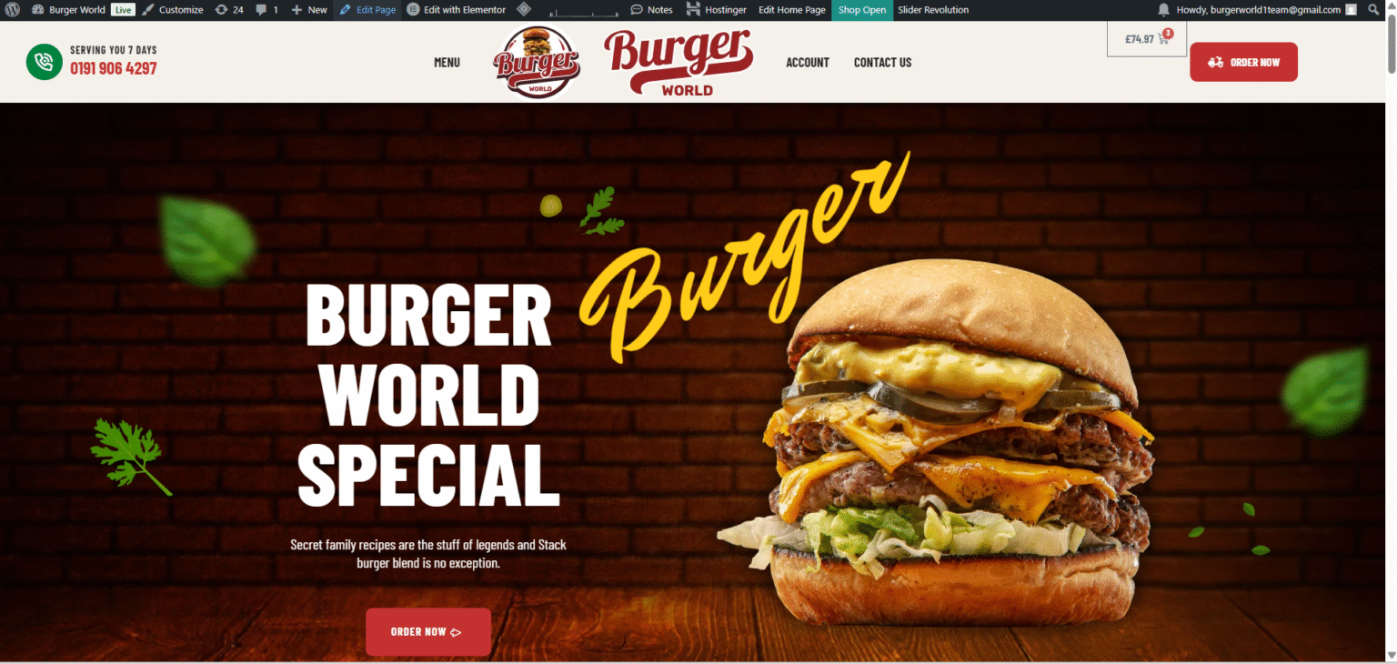 Burger world website