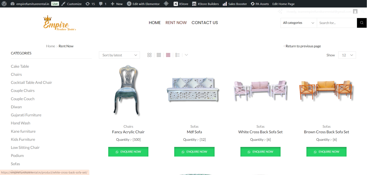 Empire Furniture Rent Section
