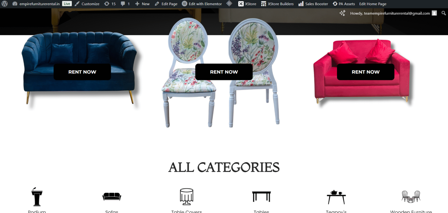 Empire Furniture Website Section 2