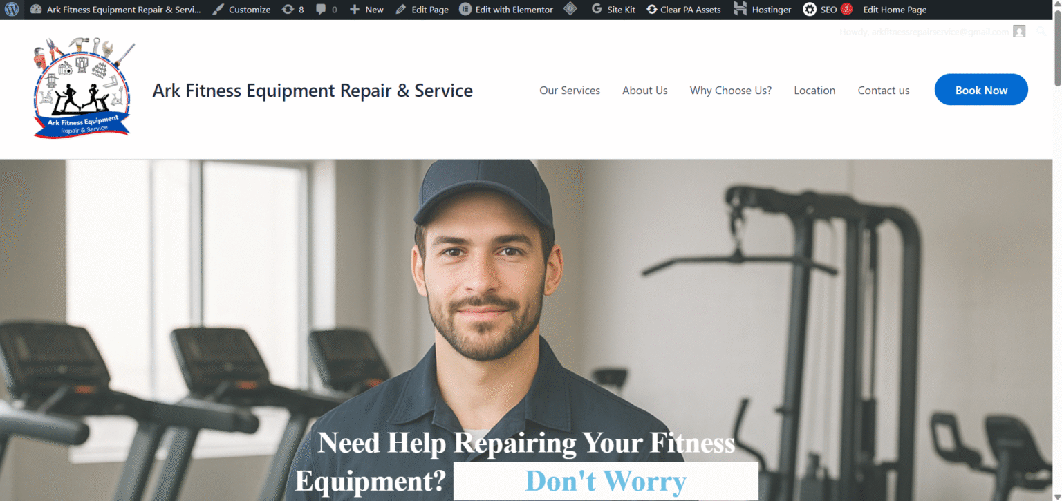 Ark Fitness Equipment Repair Website