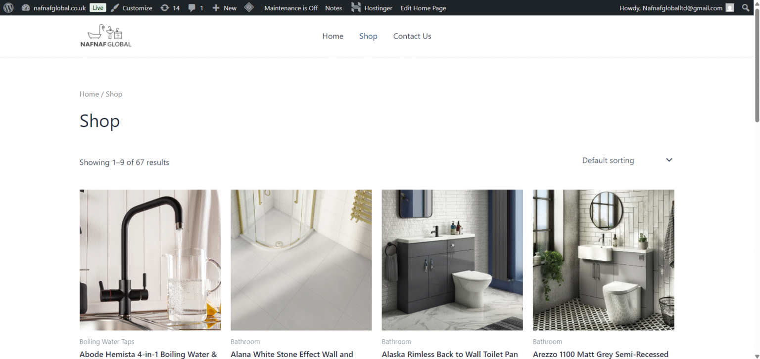 NafNaf Website Shop Page