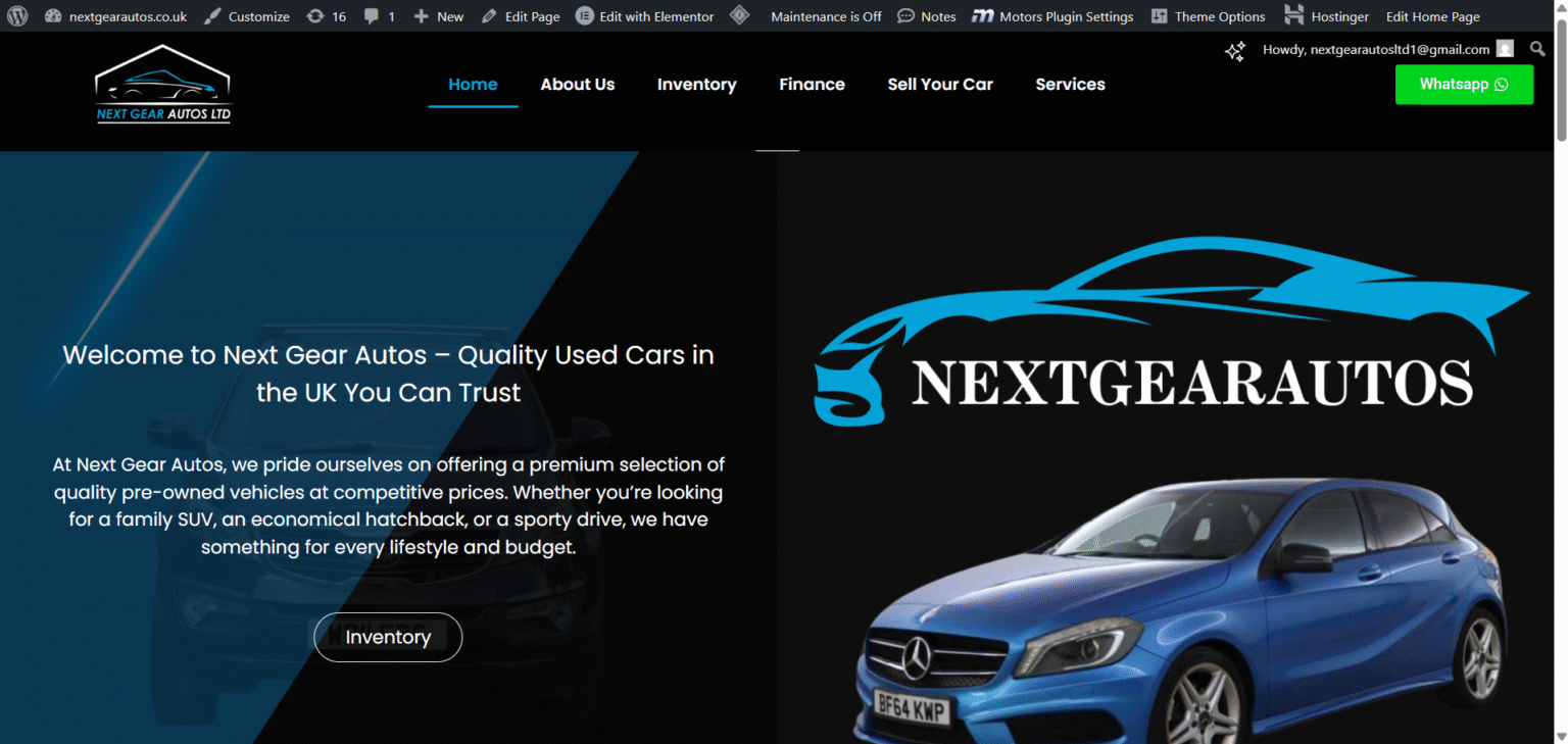 Next Gear Autos Ltd Website