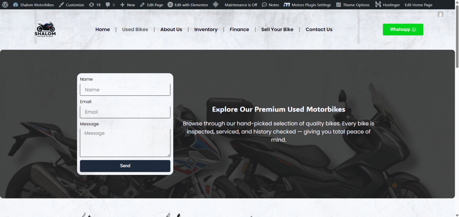 Shalom Motor Bikes Used Bikes Page