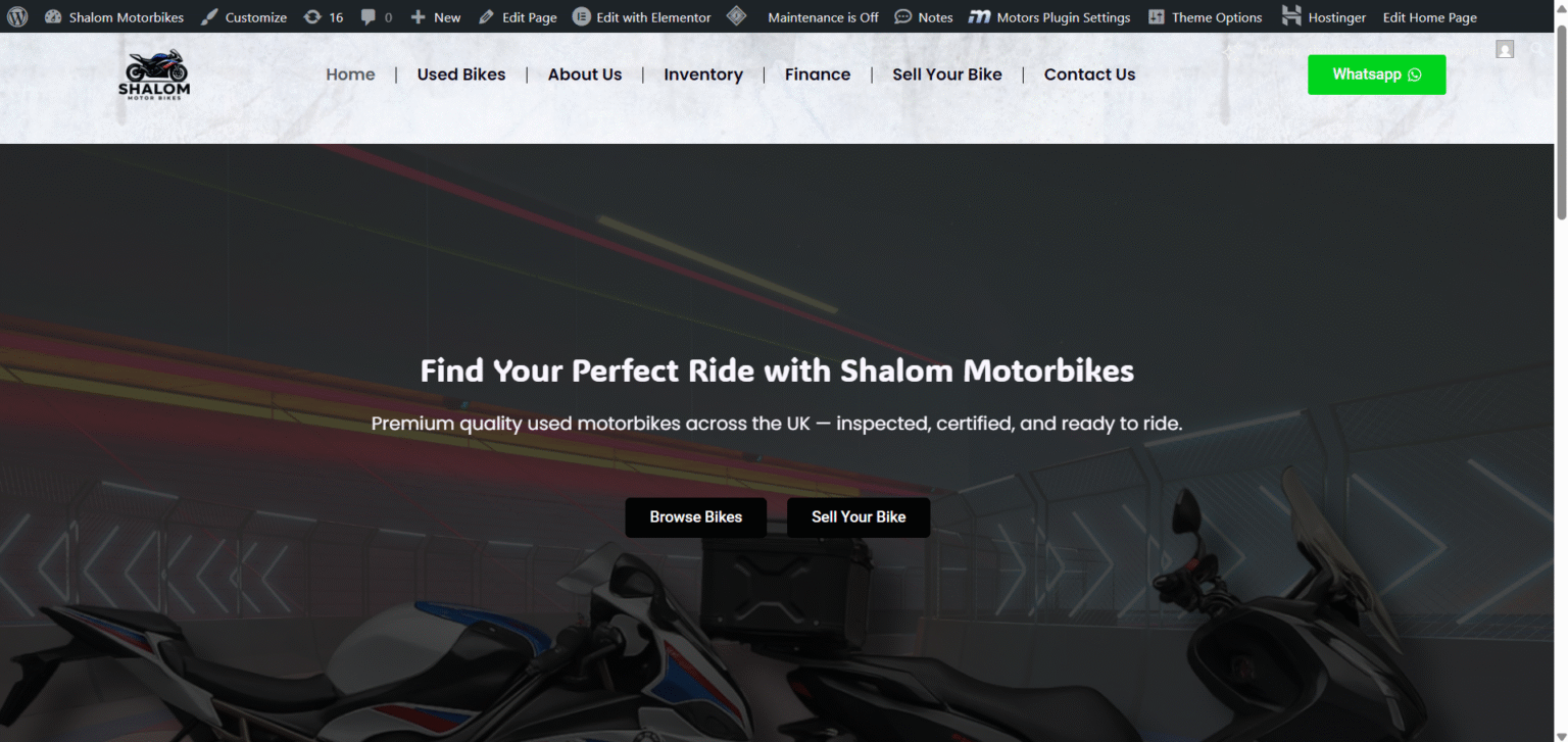 Shalom Motor Bikes Website