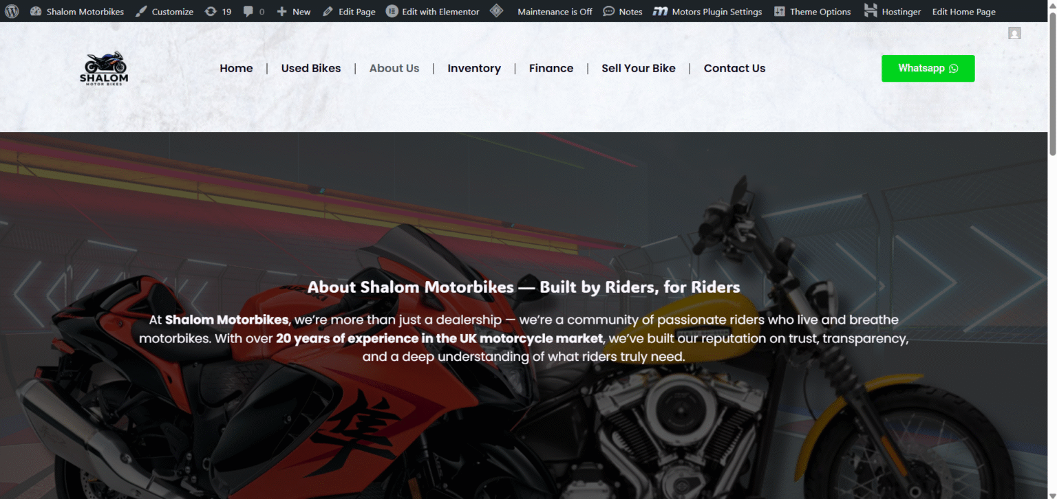 Shalom Motor Bikes Website About Us
